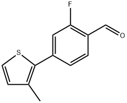 2-fluoro-4-(3-methylthiophen-2-yl)benzaldehyde Structure