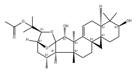 25-O-乙酰升麻环氧醇,150972-73-9,结构式
