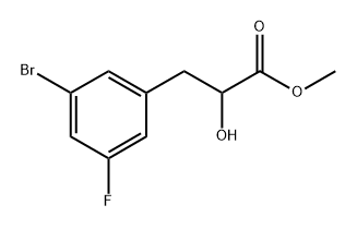 Benzenepropanoic acid, 3-bromo-5-fluoro-α-hydroxy-, methyl ester Struktur