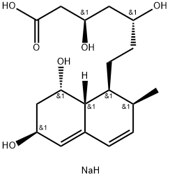 1-Naphthaleneheptanoic acid, 1,2,6,7,8,8a-hexahydro-β,δ,6,8-tetrahydroxy-2-methyl-, monosodium salt, (βR,δR,1S,2S,6S,8S,8aR)- (9CI) Structure