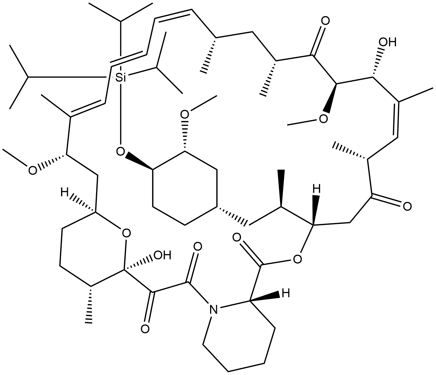 Rapamycin, 42-O-[tris(1-methylethyl)silyl]- (9CI) 结构式