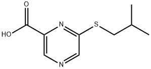6-(isobutylthio)pyrazine-2-carboxylicacid 结构式