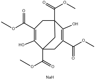 Bicyclo[3.3.1]nona-2,6-diene-1,3,5,7-tetracarboxylic acid, 2,6-dihydroxy-, 1,3,5,7-tetramethyl ester, sodium salt (1:2) Structure