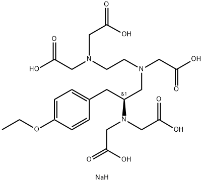 Glycine, N-[(2S)-2-[bis(carboxymethyl)amino]-3-(4-ethoxyphenyl)propyl]-N-[2-[bis(carboxymethyl)amino]ethyl]-, sodium salt (1:5) Structure