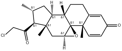 Pregna-1,4-diene-3,20-dione, 21-chloro-9,11-epoxy-16-methyl-, (9β,11β,16α)- (9CI) Struktur