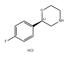 Morpholine, 2-(4-fluorophenyl)-, hydrochloride (1:1), (2R)-,1515949-00-4,结构式