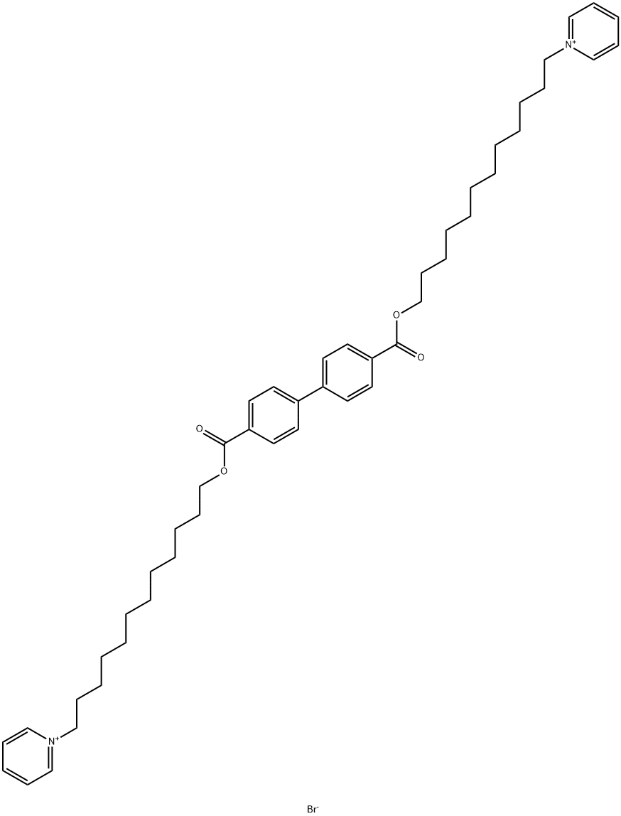 Pyridinium, 1,1'-[[1,1'-biphenyl]-4,4'-diylbis(carbonyloxy-12,1-dodecanediyl)]bis-, dibromid Struktur
