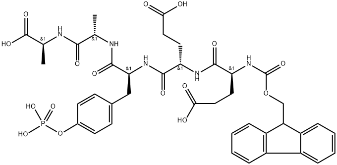 N-(alpha)fluorenylmethoxycarbonyl-glutamyl-glutamyl-phosphotyrosyl-alanyl-alanine 结构式