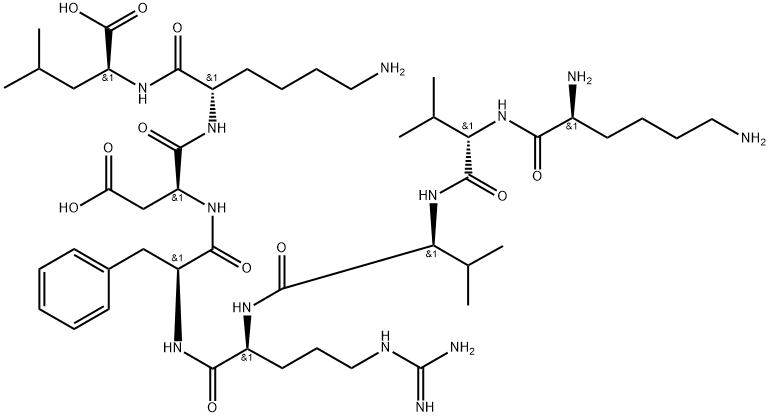 L-Leucine, L-lysyl-L-valyl-L-valyl-L-arginyl-L-phenylalanyl-L-α-aspartyl-L-lysyl- Structure