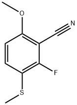 2-Fluoro-6-methoxy-3-(methylthio)benzonitrile Structure