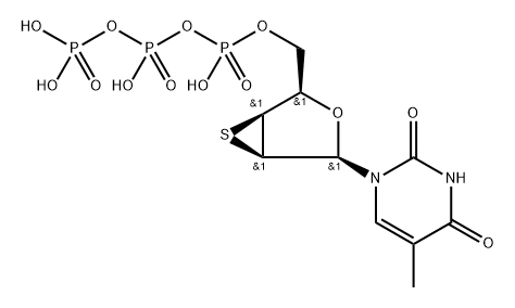 1-(2',3'-epithio-2',3'-dideoxy-beta-D-ribofuranosyl)thymine 5'-triphosphate Structure