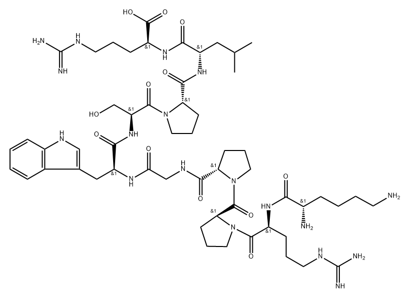 bradykinin, Lys-Trp(6)-Leu(9)- 结构式