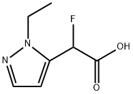 1H-Pyrazole-5-acetic acid, 1-ethyl-α-fluoro- 化学構造式