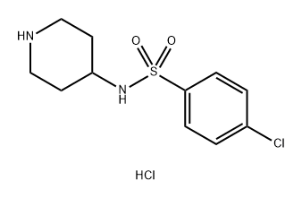 Benzenesulfonamide, 4-chloro-N-4-piperidinyl-, hydrochloride (1:1) Structure