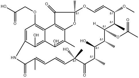 4-O-カルボキシメチル-21-デオキシ-20-ヒドロキシ-21-オキソリファマイシン 化学構造式