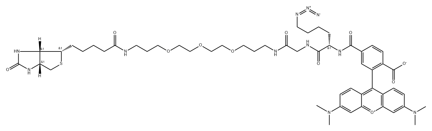TAMRA-叠氮化物-三聚乙二醇-生物素,1527486-16-3,结构式