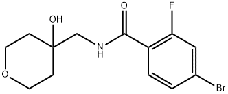 4-Bromo-2-fluoro-N-(4-hydroxy-tetrahydro-pyran-4-ylmethyl)-benzamide,1527672-25-8,结构式