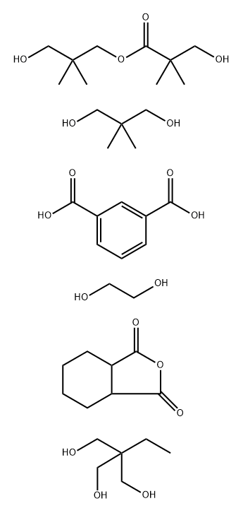 1,3-Benzenedicarboxylic acid polymer with hexahydro-1,3-isobenzo furandione, 1,2-ethanediol, 2,2-dimethyl-1,3-propanediol, 3-hydroxy-2,2-dimethylpropyl 3-hydroxy-2,2-methyl-propanoate and 2-ethyl-2-(hydroxymethyl)-1,3-propanediol 结构式