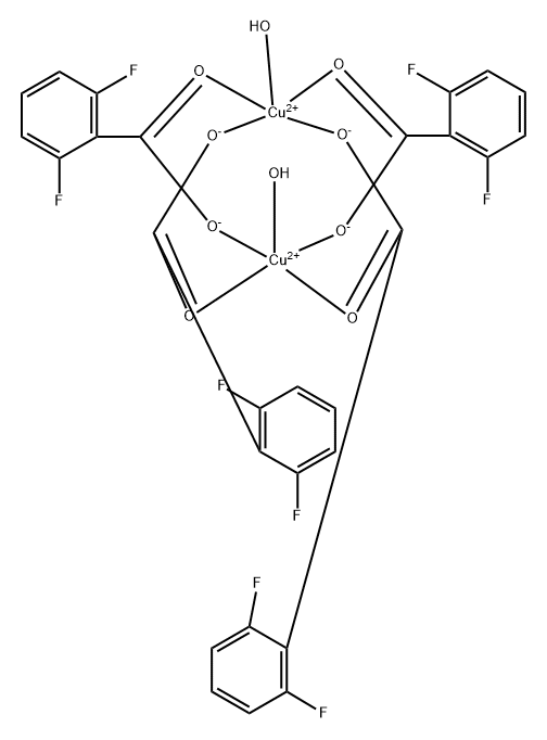 diaquatetrakis(mu-2,6-difluorobenzoato-kappaO-kappaO')dicopper(II),152970-60-0,结构式