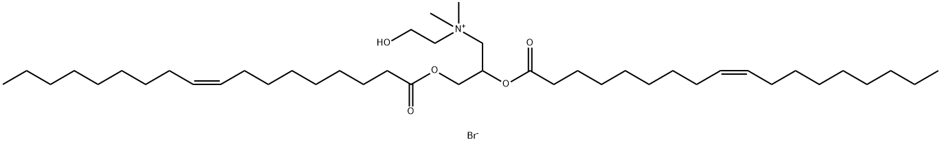1-Propanaminium, N-(2-hydroxyethyl)-N,N-dimethyl-2,3-bis[[(9Z)-1-oxo-9-octadecen-1-yl]oxy]-, bromide (1:1) Structure
