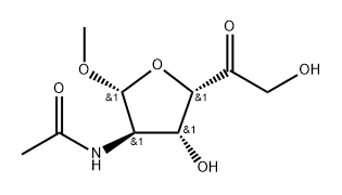 .beta.-D-xylo-Hexofuranosid-5-ulose, methyl 2-(acetylamino)-2-deoxy- 化学構造式