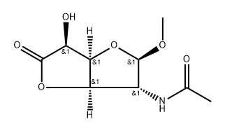 .beta.-D-Glucofuranosiduronic acid, methyl 2-(acetylamino)-2-deoxy-, .gamma.-lactone 化学構造式