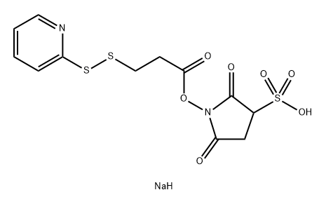 sodium 2,5-dioxo-1-((3-(pyridin-2-yldisulfanyl)propanoyl)oxy)pyrrolidine-3-sulfonate 结构式