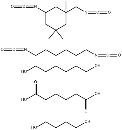 Hexanedioic acid, polymer with 1,4-butanediol, 1,6-diisocyanatohexane, 1,6-hexanediol and 5-isocyanato-1-(isocyanatomethyl)-1,3,3-trimethylcyclohexane,153640-62-1,结构式