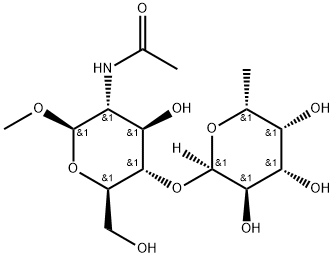 methyl fucopyranosyl(1-4)-2-acetamido-2-deoxyglucopyranoside Structure