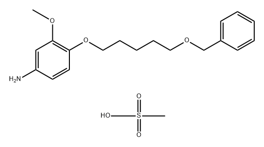 Benzenamine, 3-methoxy-4-[[5-(phenylmethoxy)pentyl]oxy]-, methanesulfonate (1:1),15382-85-1,结构式