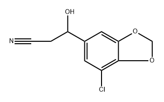 3-(7-氯苯並[d][1,3]二氧戊環-5-基)-3-羥丙腈, 1539548-23-6, 結構式