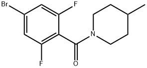 (4-Bromo-2,6-difluorophenyl)(4-methyl-1-piperidinyl)methanone 结构式