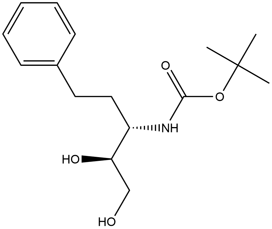 D-erythro-Pentitol, 1,2,3-trideoxy-3-[[(1,1-dimethylethoxy)carbonyl]amino]-1-phenyl- Struktur
