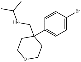 N-((4-(4-bromophenyl)tetrahydro-2H-pyran-4-yl)methyl)propan-2-amine Struktur