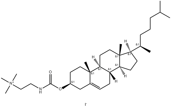 3β-[N-(N′,N′,N′-Trimethylaminoethyl)carbamoyl]cholesterol iodide 化学構造式