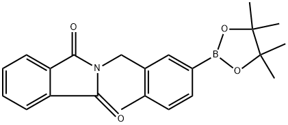 2-(2-methyl-5-(4,4,5,5-tetramethyl-1,3,2-dioxaborolan-2-yl)benzyl)isoindoline-1,3-dione 结构式