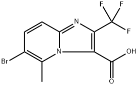 6-bromo-5-methyl-2-(trifluoromethyl)imidazo[1,2-a]pyridine-3-carboxylic acid Struktur