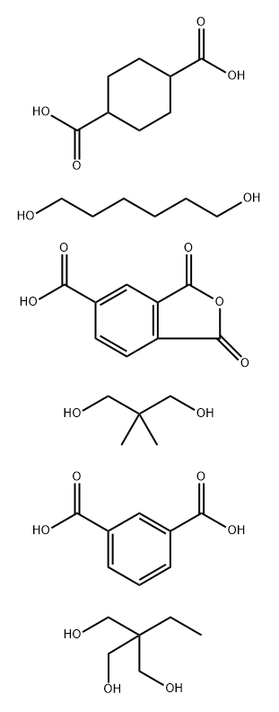 1,3-Benzenedicarboxylic acid, polymer with 1,4-cyclohexanedicarboxylic acid, 1,3-dihydro-1,3-dioxo-5-isobenzofurancarboxylic acid, 2,2-dimethyl-1,3-propanediol, 2-ethyl-2-(hydroxymethyl)-1,3-propanediol and 1,6-hexanediol Structure