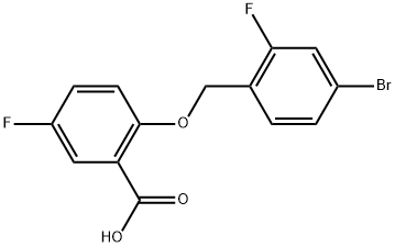 2-[(4-Bromo-2-fluorophenyl)methoxy]-5-fluorobenzoic acid,1550029-09-8,结构式