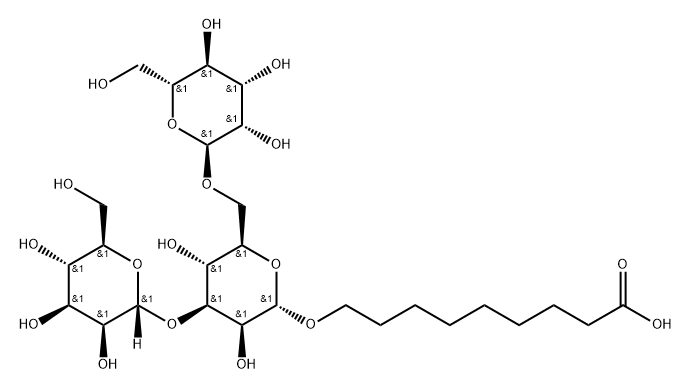 Nonanoic acid, 9-(O-.alpha.-D-mannopyranosyl-(1.3)-O-.alpha.-D-mannopyranosyl-(16)-.alpha.-D-mannopyranosyl)oxy- Structure