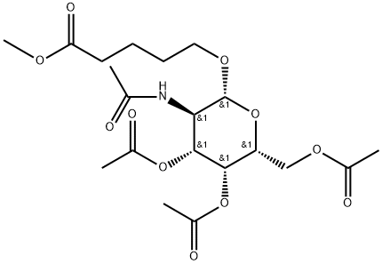 Pentanoic acid, 5-[[3,4,6-tri-O-acetyl-2-(acetylamino)-2-deoxy-β-D-galactopyranosyl]oxy]-, methyl ester Struktur