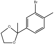 2-(3-Bromo-4-methylphenyl)-2-methyl-1,3-dioxolane Structure