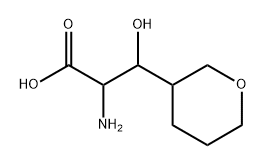 2-氨基-3-羟基-3-(四氢-2H-吡喃-3-基)丙酸,1561520-81-7,结构式