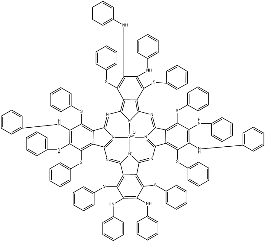 八(苯胺基)八(苯硫基)酞菁氧钒,156158-64-4,结构式