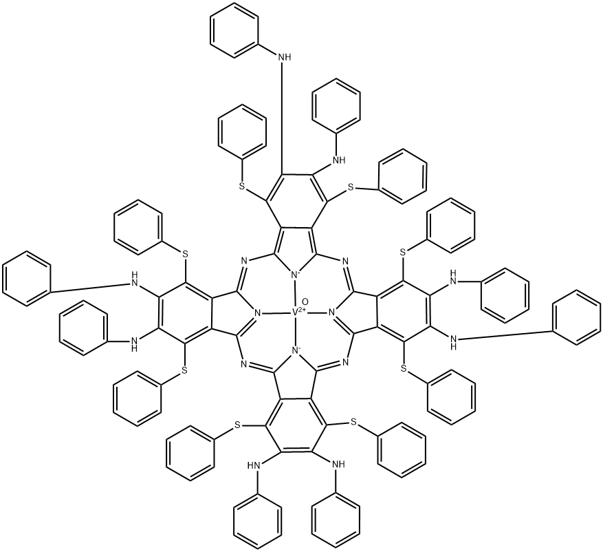 Octakis(anilino)octakis(phenylthio)vanadyl phthalocyanine Structure