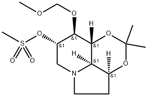 1,3-Dioxino4,5,6-hiindolizin-8-ol, octahydro-9-(methoxymethoxy)-2,2-dimethyl-, methanesulfonate (ester), 3aS-(3a.alpha.,8.alpha.,9.beta.,9a.beta.,9b.alpha.)- 化学構造式