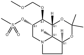 1,3-Dioxino4,5,6-hiindolizin-8-ol, octahydro-9-(methoxymethoxy)-2,2-dimethyl-, methanesulfonate (ester), 3aS-(3a.alpha.,8.alpha.,9.beta.,9a.beta.,9b.alpha.)-|