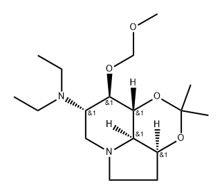 1,3-Dioxino4,5,6-hiindolizin-8-amine, N,N-diethyloctahydro-9-(methoxymethoxy)-2,2-dimethyl-, 3aS-(3a.alpha.,8.alpha.,9.beta.,9a.beta.,9b.alpha.)- 化学構造式