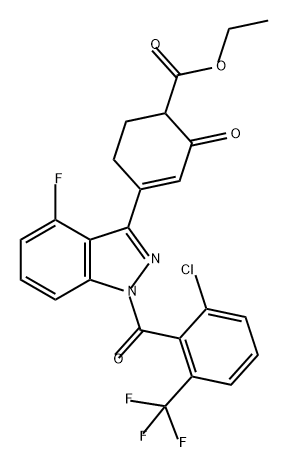 1562375-06-7 ethyl 4-(1-(2-chloro-6-(trifluoromethyl)benzoyl)-4-fluoro-1H-indazol-3-yl)-2-oxocyclohex-3-ene-1-carboxylate