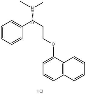 (R)-N,N-二甲基-3-(萘基-1-氧基)-苯丙氨基盐酸盐 结构式